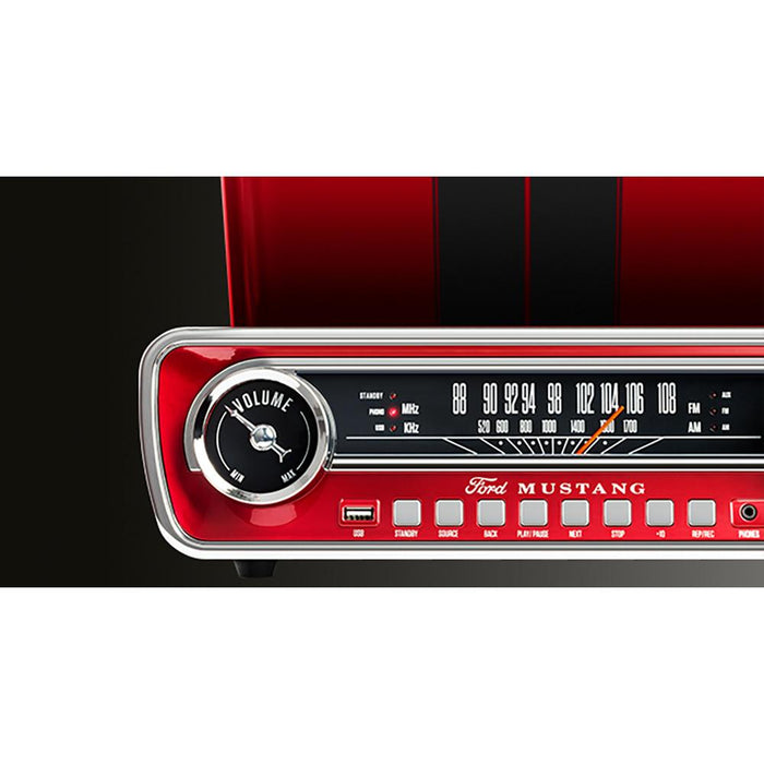 Ion Audio Mustang LP 4-in-1 Classic Car-Styles Music Center (Red) - (MUSTANGLPRED)