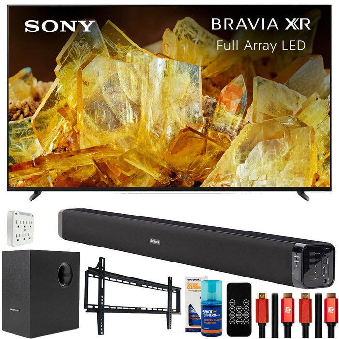 Sony Bravia XR 75" X90L 4K HDR LED Smart TV 2023 with Deco Gear Home Theater Bundle
