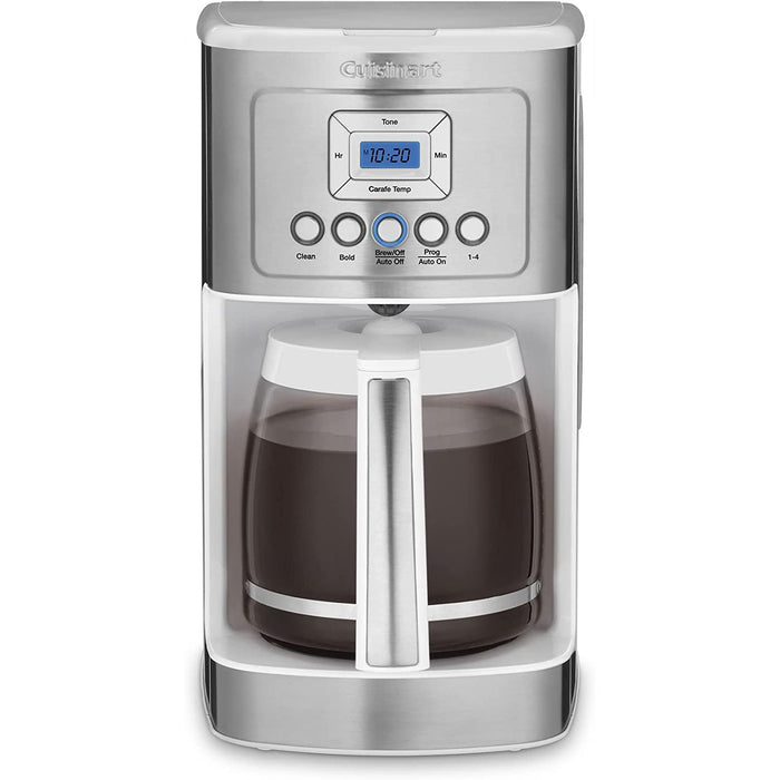 Cuisinart Perfectemp Coffee Maker, 14-Cup Glass, White, Factory Refurbished