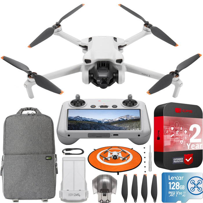DJI Mini 3 Drone Quadcopter 4K HDR Video with RC Smart Remote Kit + Accessory Bundle