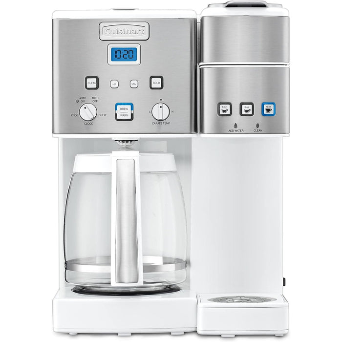 Cuisinart Coffee Center 12-Cup Coffeemaker and Single-Serve Brewer, White, Refurbished