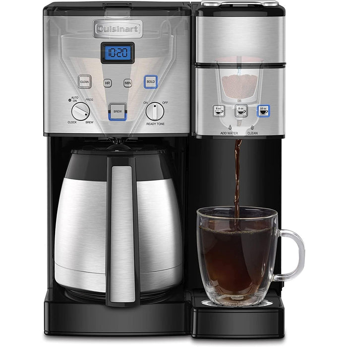 Cuisinart Coffee Center 10-Cup Thermal Coffeemaker and Single-Serve Brewer, Refurbished
