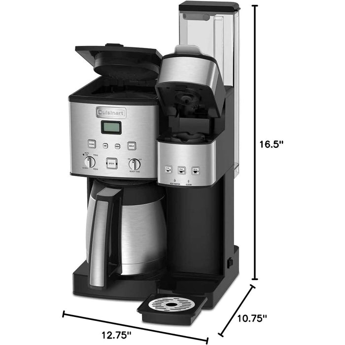 Cuisinart Coffee Center 10-Cup Thermal Coffeemaker and Single-Serve Brewer, Refurbished