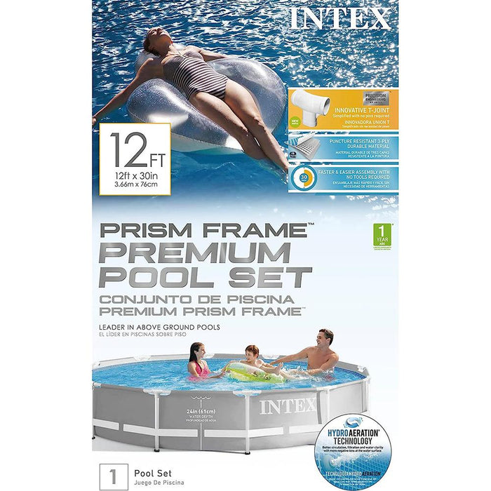 Intex Prism Frame Above Ground Pool Set with Filter Pump (12' x 30") - Open Box
