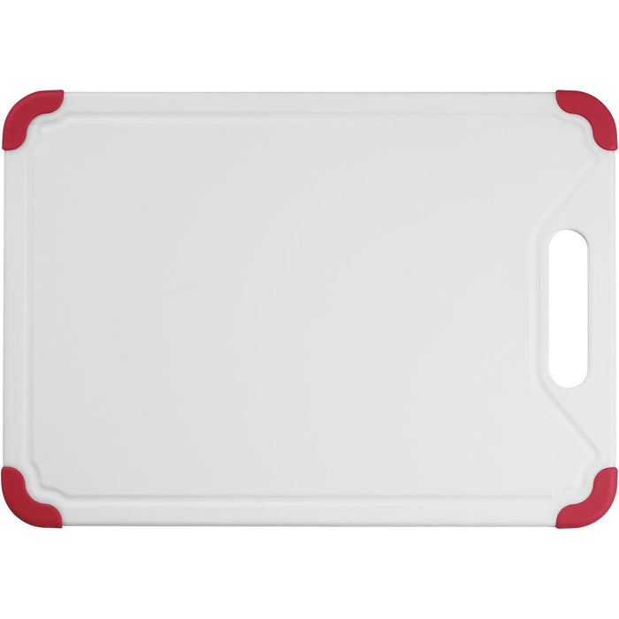 Cuisinart 13" Cutting Board with Red Non-Slip Trim, White (CPB-13WR)