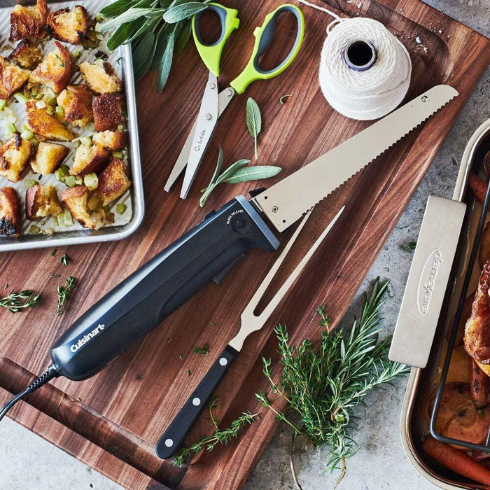 Cuisinart Electric Knife with Cutting Board & Carving Fork Renewed