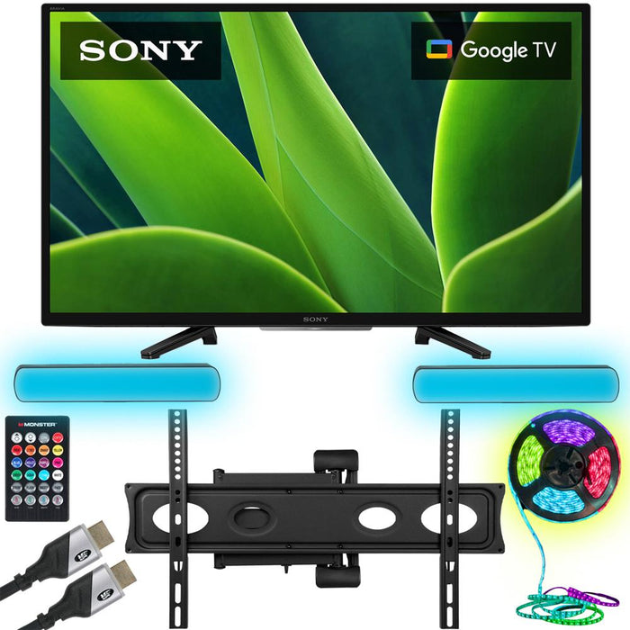 Sony 32 inch W830K LED HDR TV with Google TV + Monster TV Wall Mounting Bundle