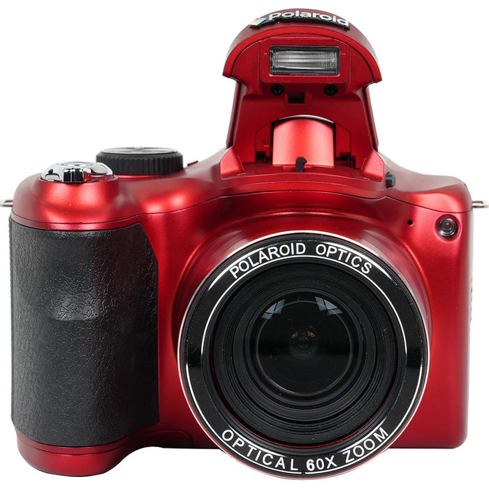 Polaroid  iE6035 18MP 60x Optical Zoom Digital Camera , Red - Open Box