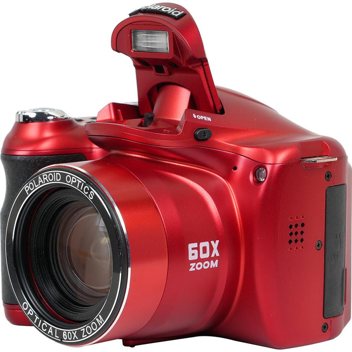 Polaroid  iE6035 18MP 60x Optical Zoom Digital Camera , Red - Open Box