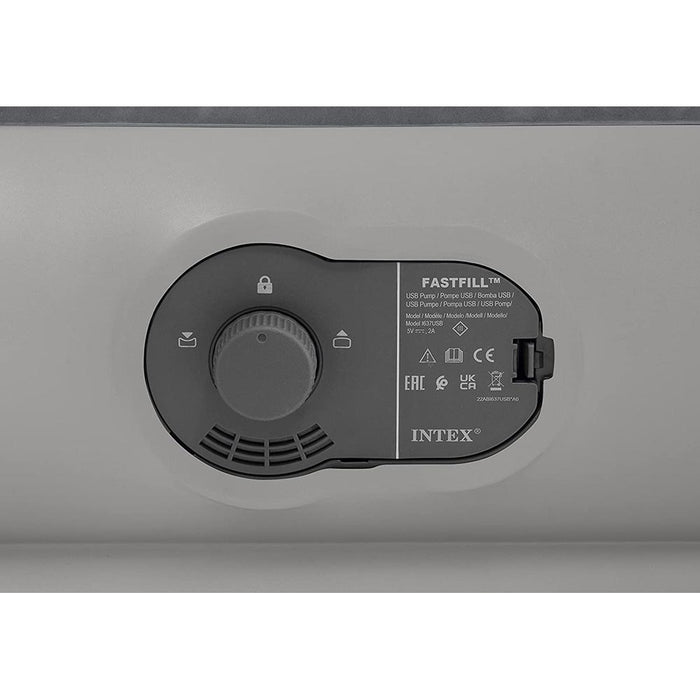 Intex Dura-Beam Standard Prestige Air Mattress with Built-In USB Pump, Queen, Open Box