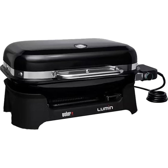 Weber Lumin Compact Indoor Outdoor Electric Grill, Black, 91010901 - Open Box