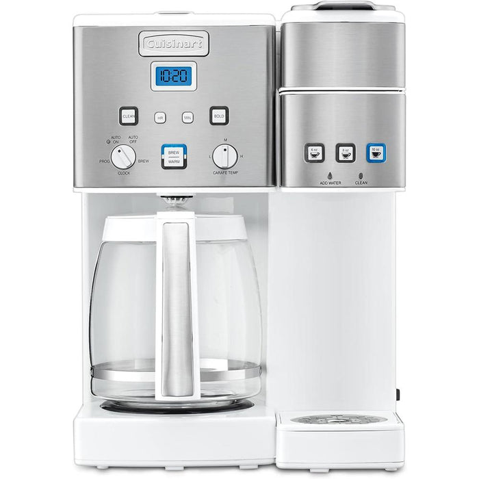 Cuisinart Coffee Center 12-Cup Coffeemaker and Single-Serve Brewer White Renewed