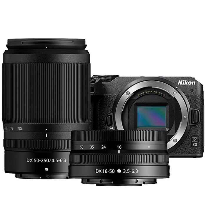 Nikon Z 30 Mirrorless Camera w/ 2 Lens Kit Z DX 16-50mm VR & 50-250mm VR (Refurbished)