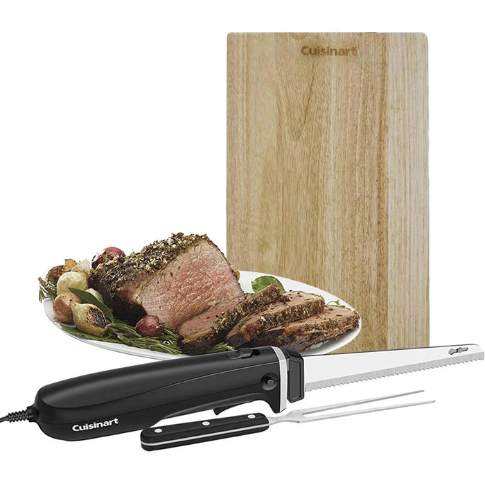 Cuisinart CEK-41 AC Electric Knife w/ Cutting Board + Chef's Knife + Safety Gloves