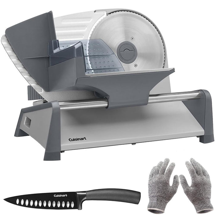 Cuisinart Kitchen Pro Deli Food Slicer 7.5" Blade w/ Chef's Knife & Safety Gloves