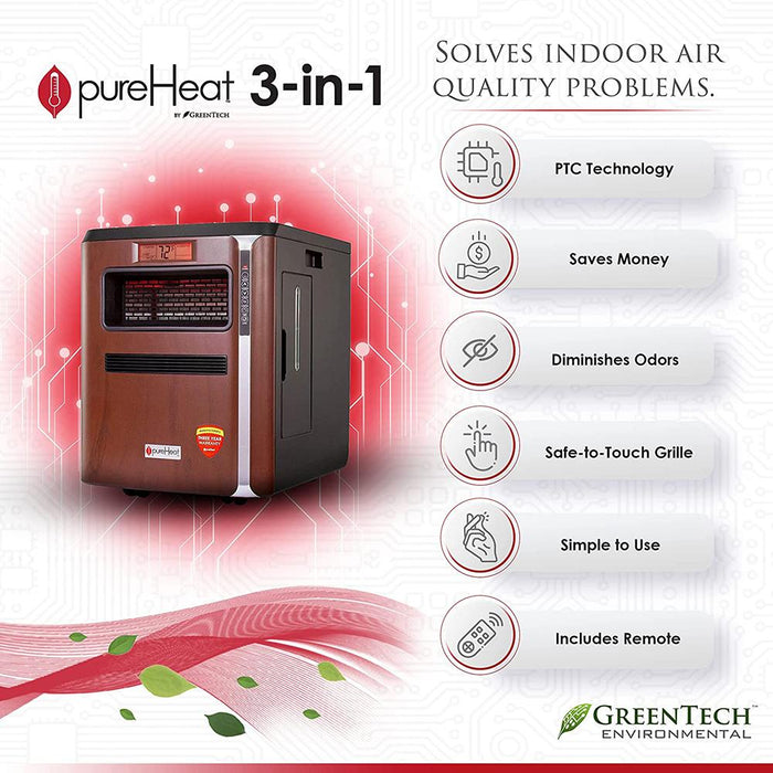 Greentech pureHeat 3-in-1 Indoor Heater, Air Purifier, and Humidifier - Open Box