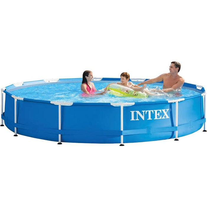 Intex Metal Frame Pool Set with Pump and Filter (12 ft x 30 in) - 28211EH - Open Box