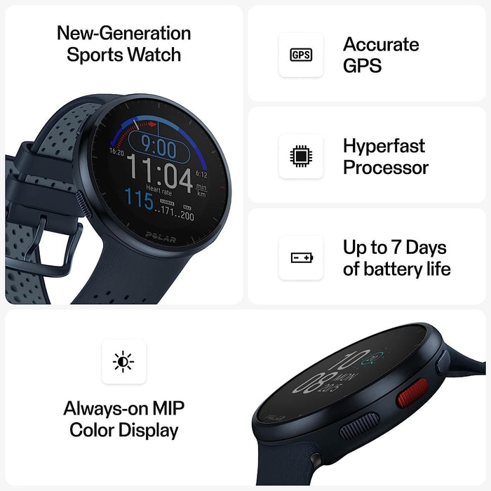 Polar Pacer Pro Advanced GPS Running Watch Ultra-Light Design (Black)