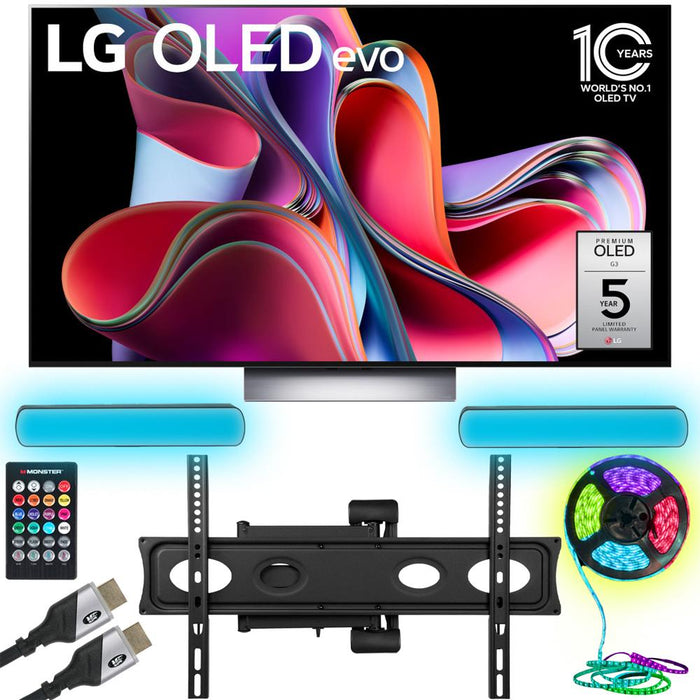 LG OLED55G3PUA OLED evo G3 55" 4K Smart TV 2023 w/ Monster TV Wall Mount Kit