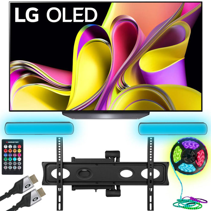 LG 77" B3 Series OLED 4K UHD Smart webOS TV w/ Monster TV Wall Mount Kit