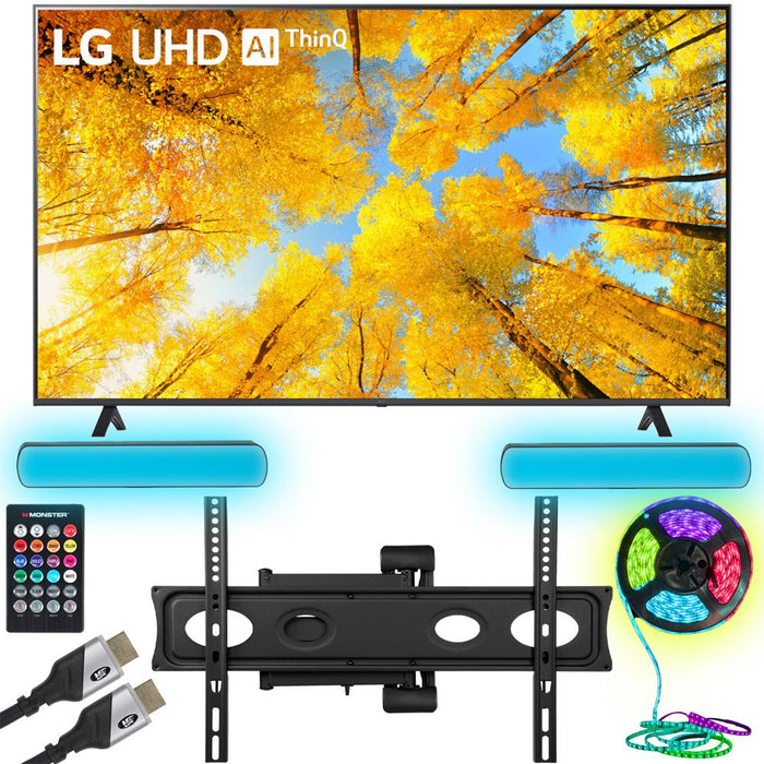LG 75UQ7590PUB 75 Inch HDR 4K UHD Smart TV w/ Monster TV Wall Mount Kit