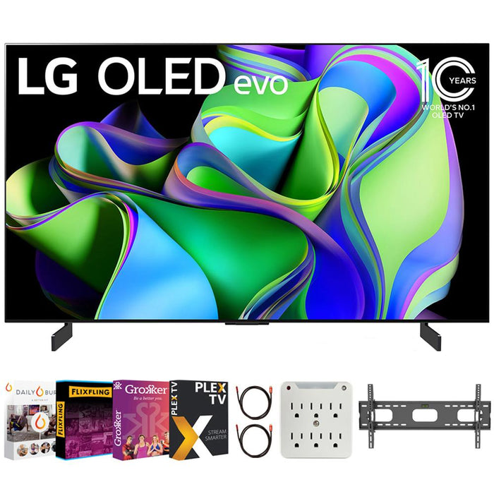 LG OLED evo C3 83 Inch HDR 4K Smart OLED TV 2023 with Movies Streaming Bundle