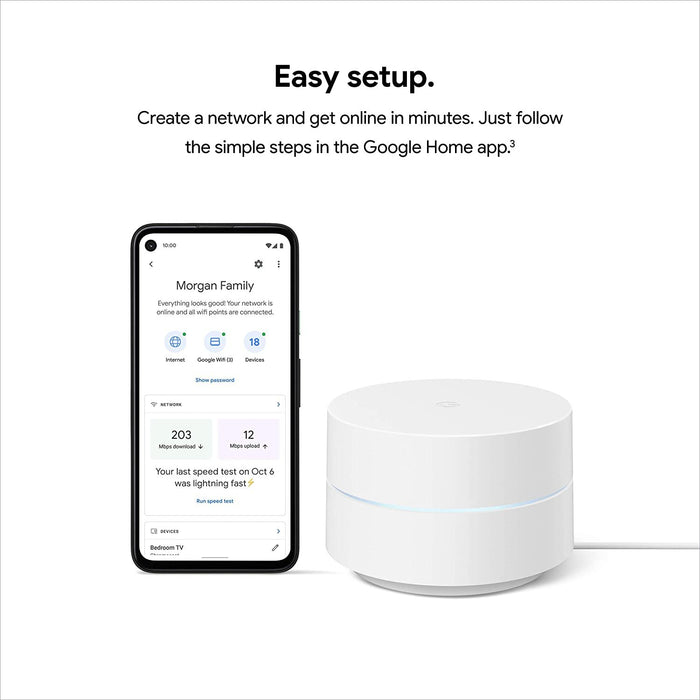 Google Wifi Mesh Network Router AC1200 Point 3-pack- Refurbished (GA02434-US), 2020