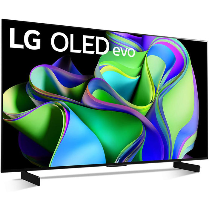 LG OLED evo C3 55" HDR 4K Smart OLED TV 2023 with Deco Gear Home Theater Bundle