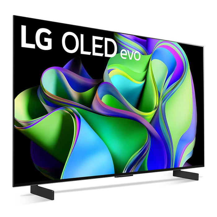 LG OLED evo C3 42" HDR 4K Smart OLED TV 2023 with Deco Gear Home Theater Bundle