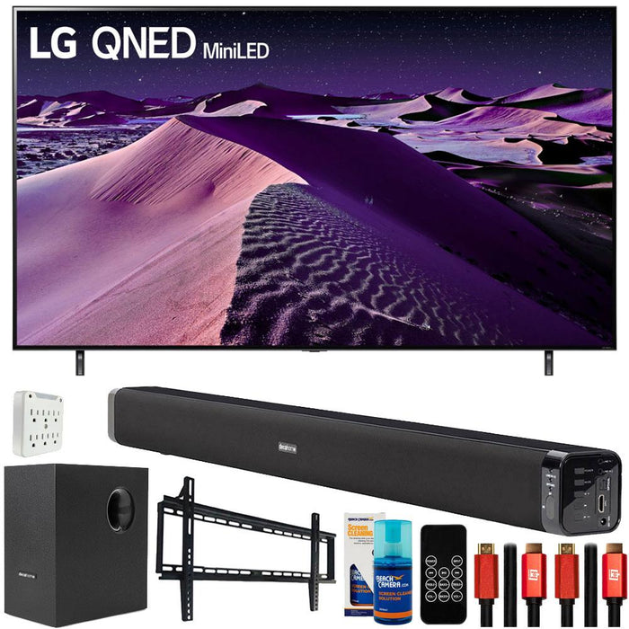 LG 86QNED85UQA 86" HDR 4K Smart QNED Mini-LED TV with Deco Gear Home Theater Bundle