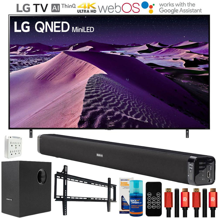 LG 75QNED85UQA 75" HDR 4K Smart QNED Mini-LED TV with Deco Gear Home Theater Bundle