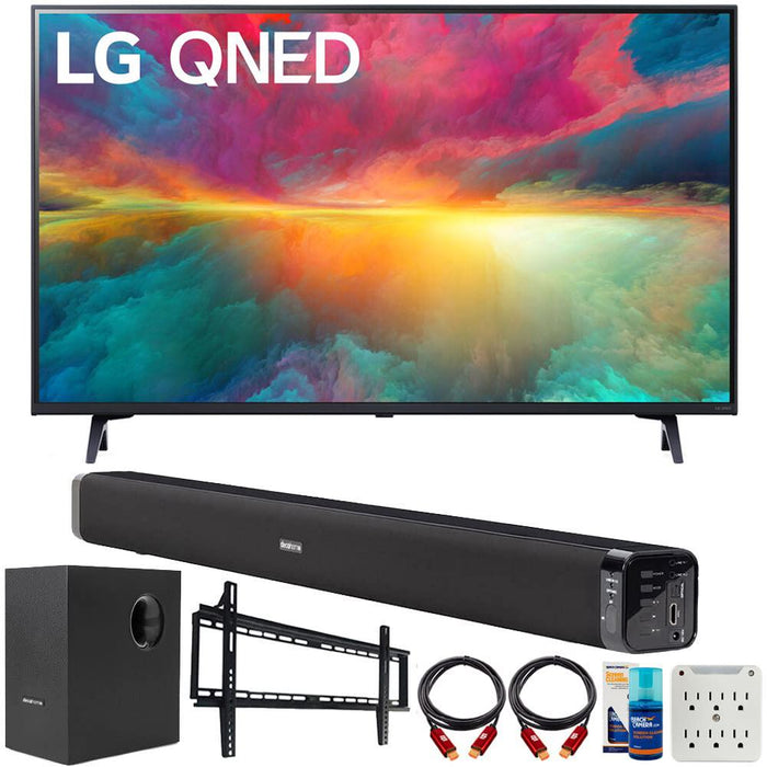 LG 75" 4K HDR Smart Quantum Dot NanoCell TV 2023 with Deco Gear Home Theater Bundle