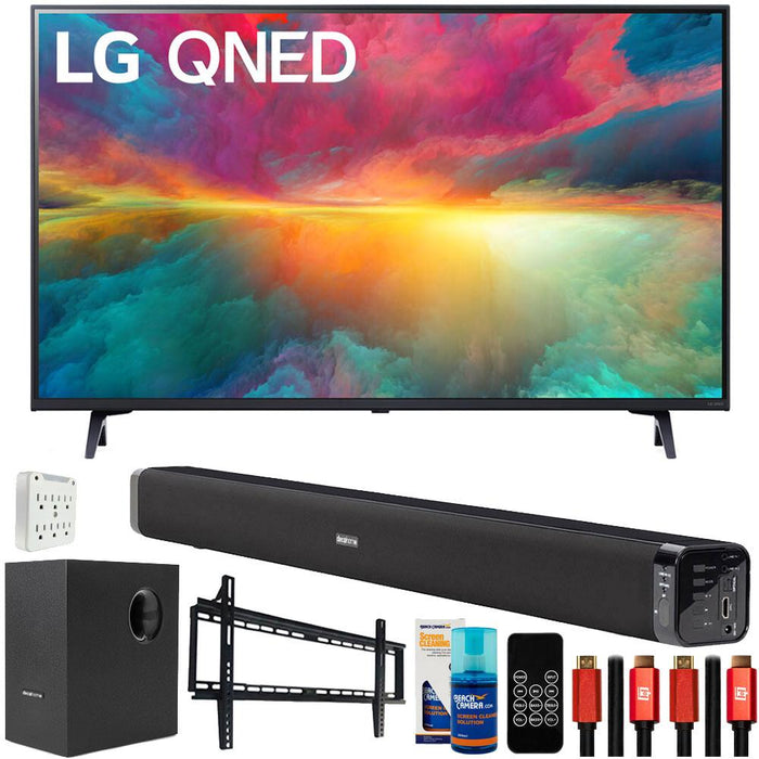 LG 65" 4K HDR Smart Quantum Dot NanoCell TV 2023 with Deco Gear Home Theater Bundle