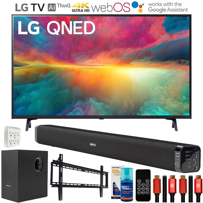 LG 43" 4K HDR Smart Quantum Dot NanoCell TV 2023 with Deco Gear Home Theater Bundle