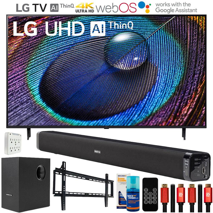 LG 65" UR9000 Series LED 4K UHD Smart webOS TV with Deco Gear Home Theater Bundle