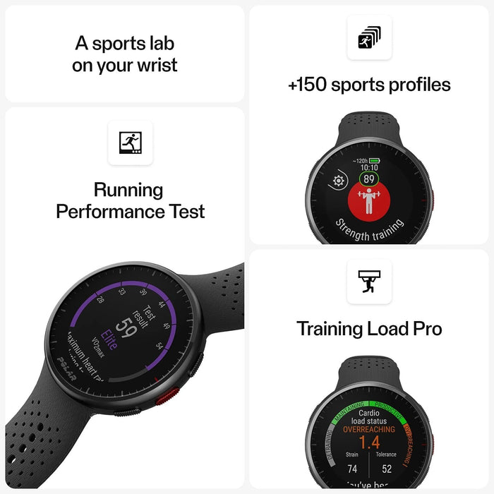 Polar Pacer Pro Advanced GPS Running Watch (Grey/Black) Bundle with Charge 2.0