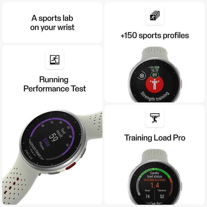 Polar Pacer Pro Advanced GPS Running Watch (White/Red) Bundle with Charge 2.0 Cable