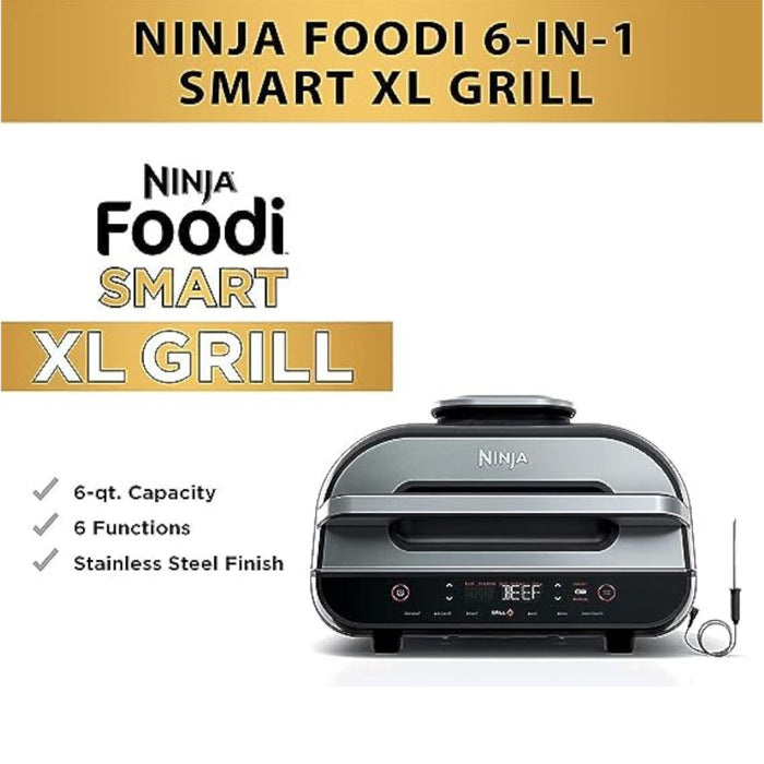 Ninja FG551 Foodi Smart XL 6-in-1 Indoor Grill w/ 4-Quart Air Fryer - Refurbished