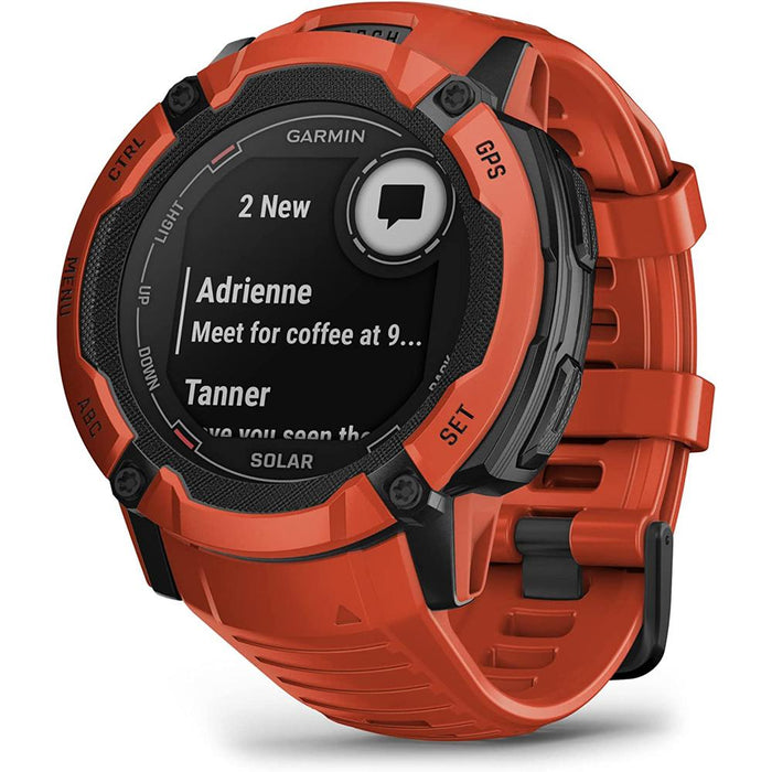 Garmin Instinct 2X Solar Rugged GPS Smartwatch Flame Red with 2 Year Warranty