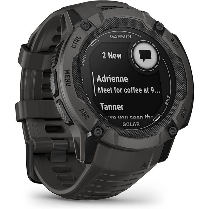 Garmin Instinct 2X Solar Rugged GPS Smartwatch Graphite + 2x Tactical Bracelet