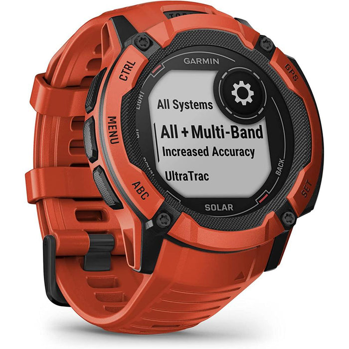 Garmin Instinct 2X Solar Rugged GPS Smartwatch Flame Red + 2x Tactical Bracelet
