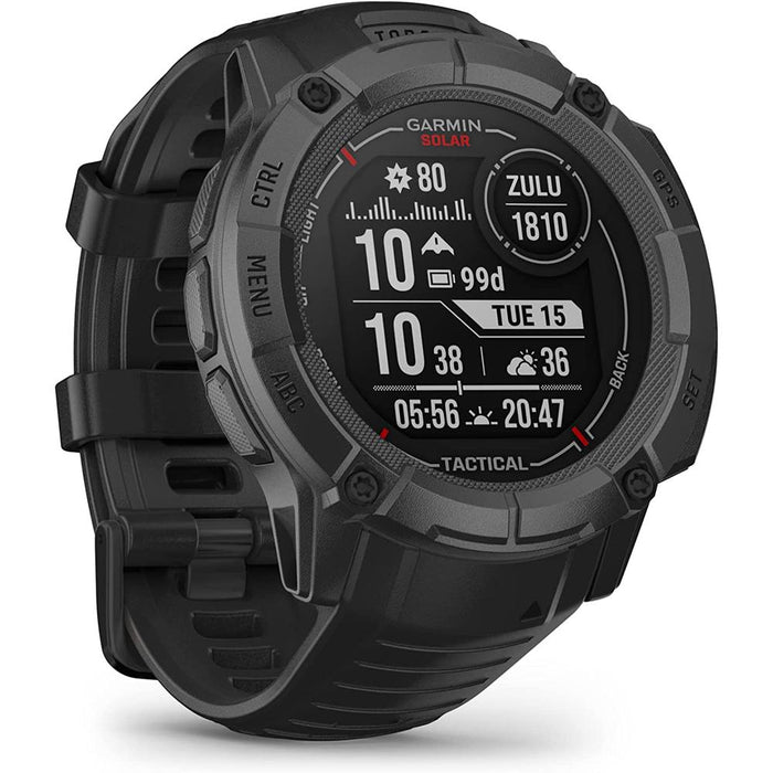 Garmin Instinct 2X Solar GPS Smartwatch Tactical Edition Black with 2x Bracelet