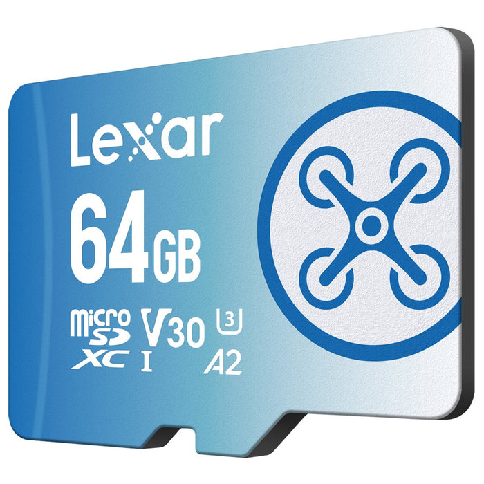 Lexar 64 GB FLY microSDXC UHS-I Memory Card (3-Pack) + Drone Software Bundle