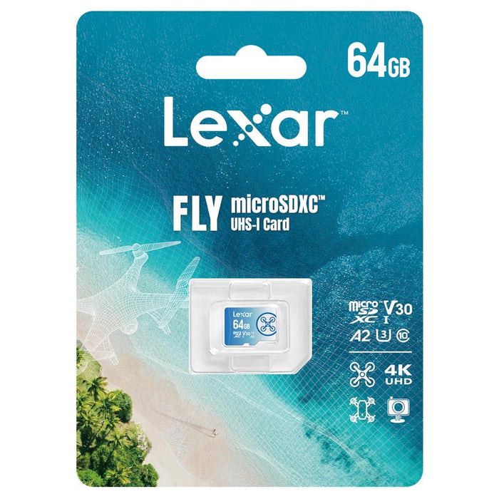 Lexar 64 GB FLY microSDXC UHS-I Memory Card (3-Pack) + Drone Software Bundle