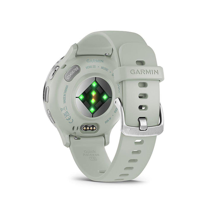 Garmin Venu 3S Fitness GPS Smartwatch Steel Bezel w/ Sage Gray Case + Accessories Kit