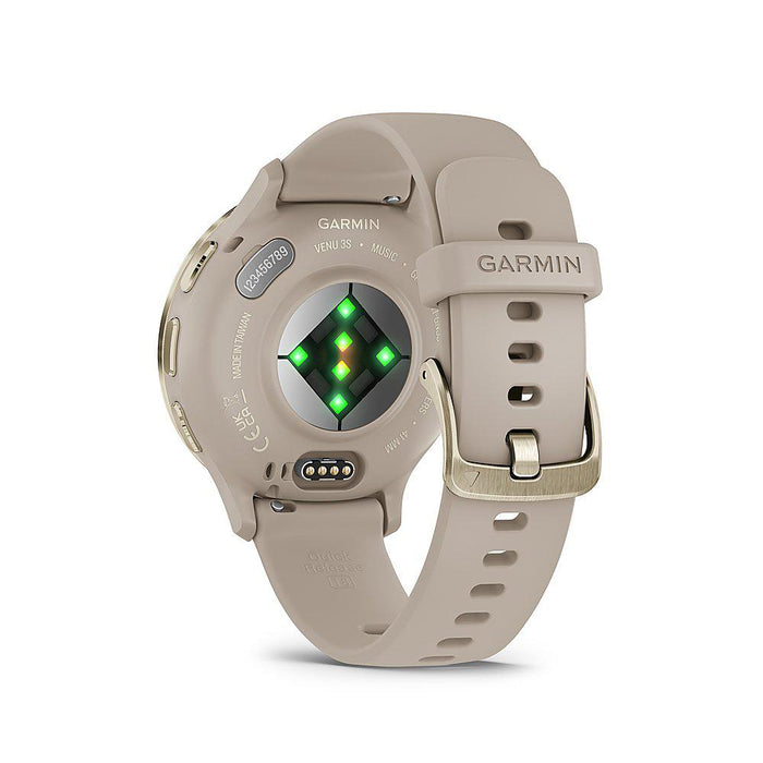 Garmin Venu 3S GPS Smartwatch Gold Steel Bezel w/French Gray Case + Warranty Kit