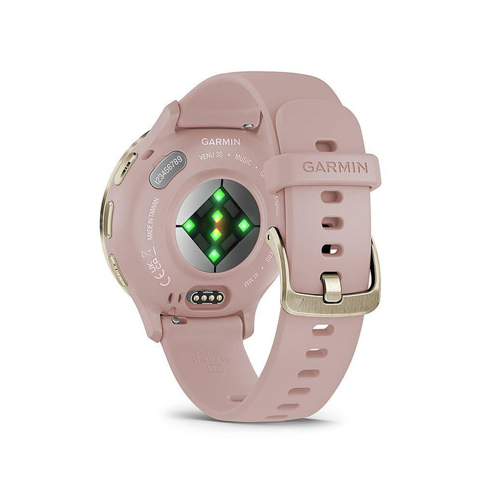 Garmin Venu 3S GPS Smartwatch Gold Steel Bezel w/ Dust Rose Case + Warranty Kit