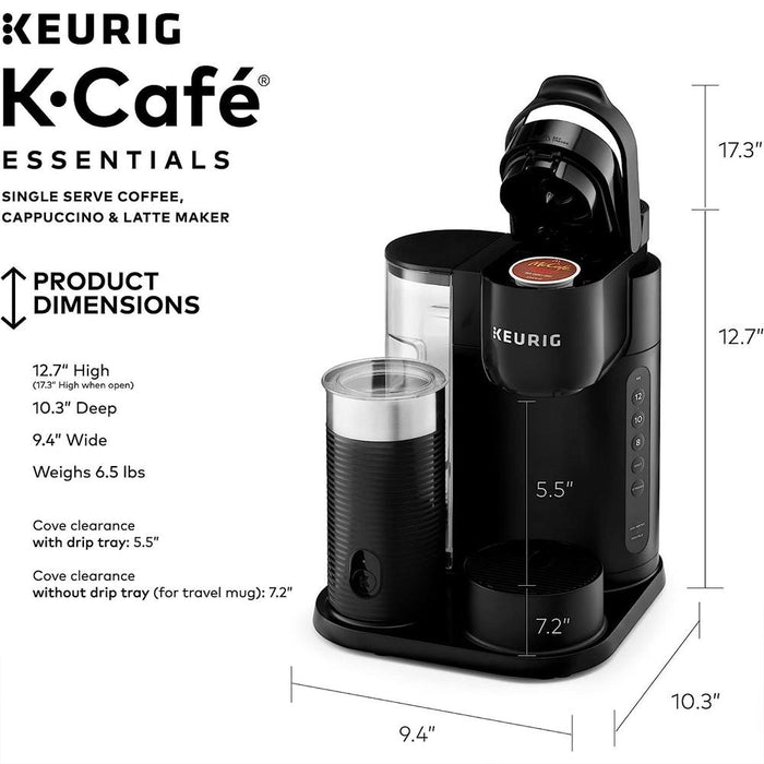 Keurig K-Cafe Essentials Single Serve K-Cup Coffee Maker Renewed