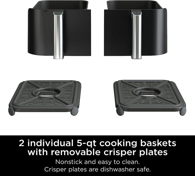 Ninja DZ550 Foodi 6-in-1 Smart 10-qt. 2-Basket Air Fryer - Refurbished
