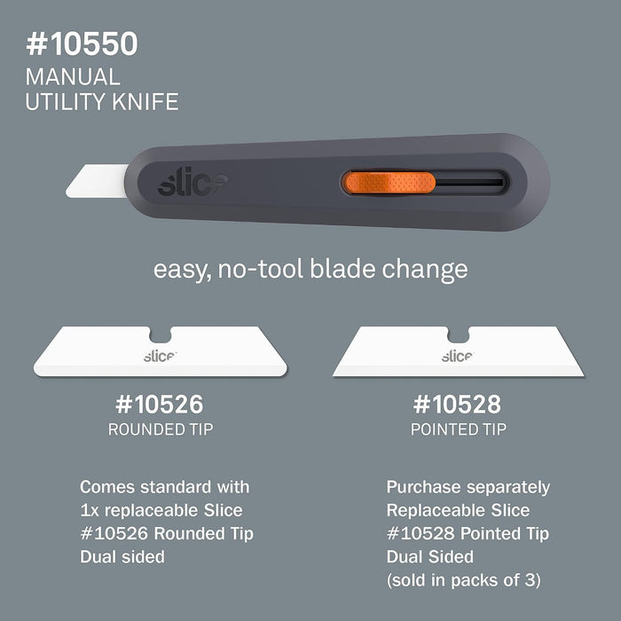 Slice 5 Position Manual Locking Blade Safe Ceramic Blade Utility Knife - Orange